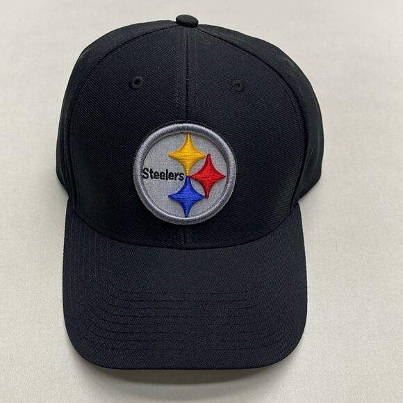 PITTSBURGH STEELERS Men’s Black Adjustable Baseball Hat - Picture 1 of 3